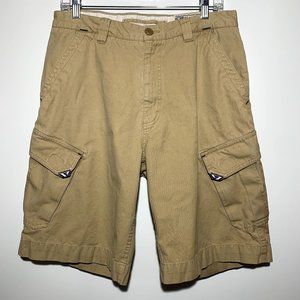 VTG Nautica Jeans Co Men's Y2K Cargo Tan Khaki Shorts Size 31Labeled Emblem w/45
